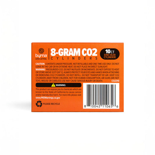 BYRNA 8 GRAM CO2 CARTRIDGES + OILER CARTRIDGE (10 COUNT) – SD/CL